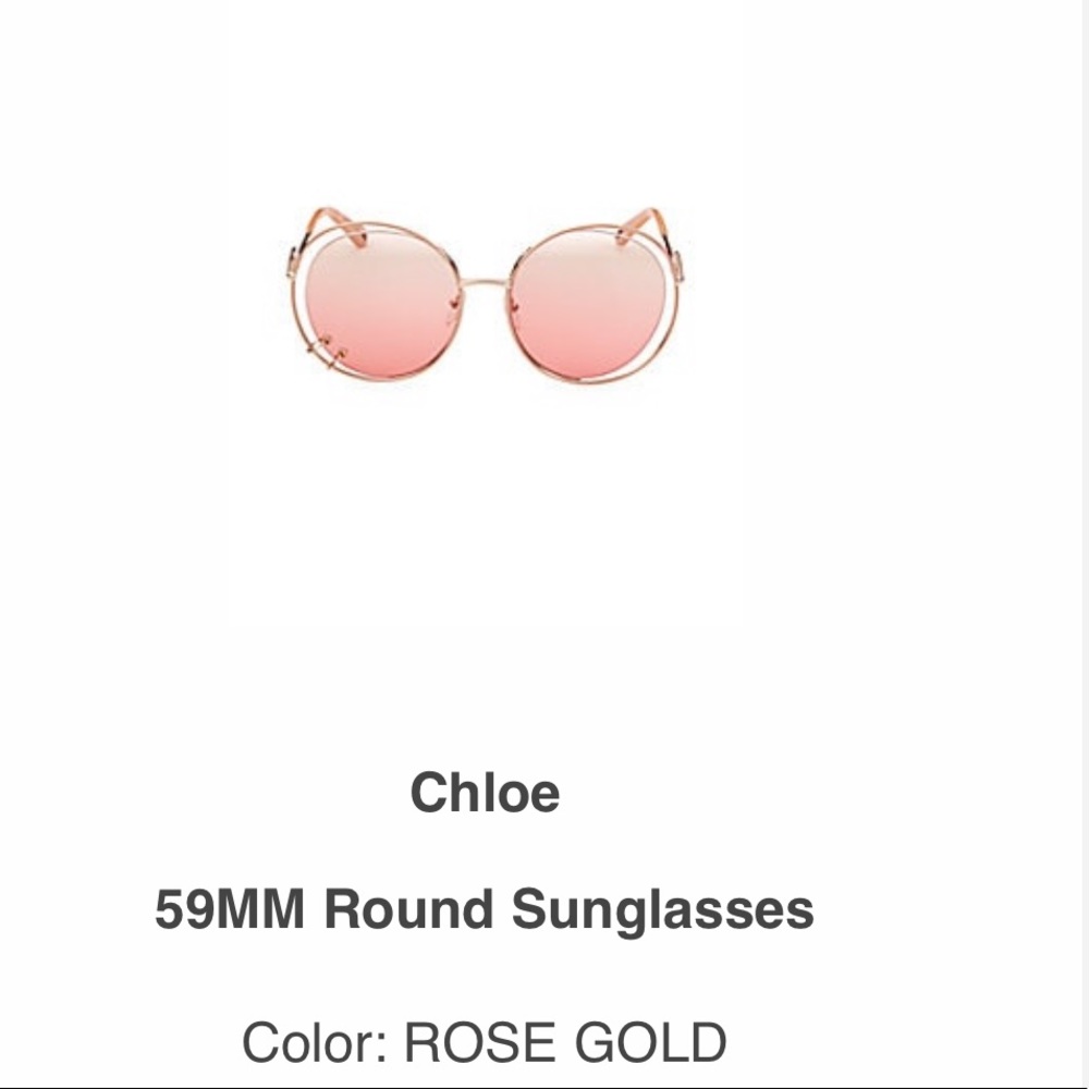 Chloé Wendy Rose Gold gorgeous sunglasses 59MM - Picture 2 of 7